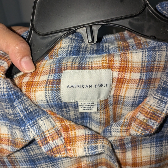 American Eagle Outfitters Plaid Crop Top - Blue and Orange - Picture 4 of 4